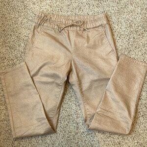Bevy Flog Tan Snake Skin-Patterned Drawstring Pants, Size 29